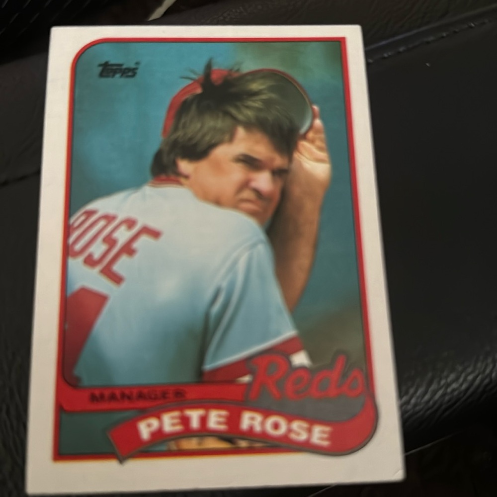 Rare baseball card Pete rose ink bleed error